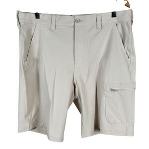 NEW Huk Next Level 10.5 Shorts Fishing H2000171 Mens 2XL Khaki Stretch $65